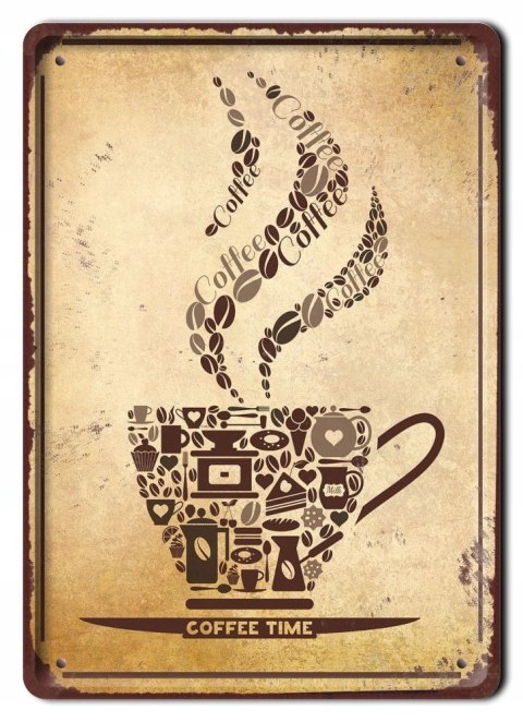 Kawa Coffee Metalowy Plakat Szyld Retro 08042 Szyldbazapl 0930